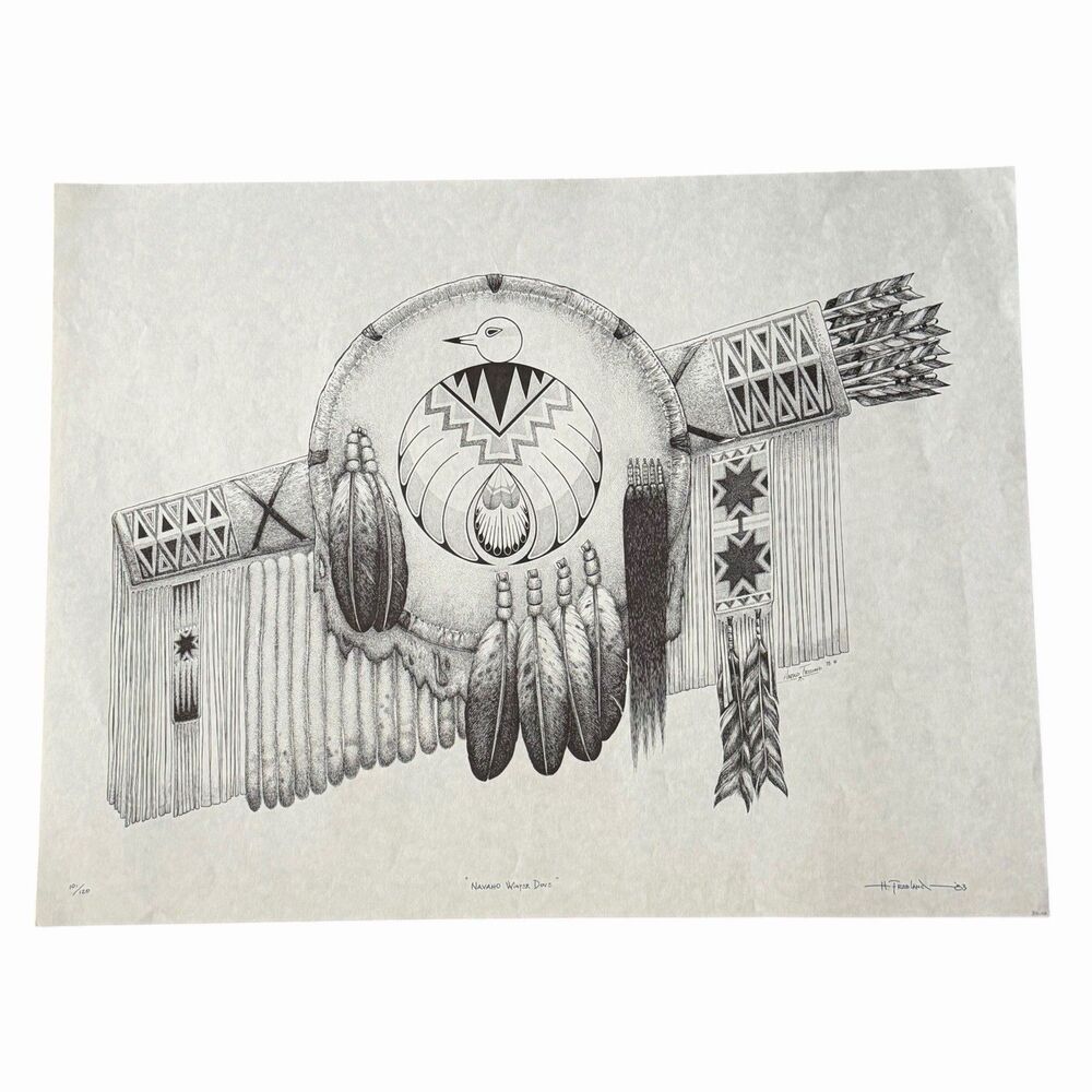 Harold Freeland Signed Numbered Art Print Navajo Winter Dove Artist 23x17.5”